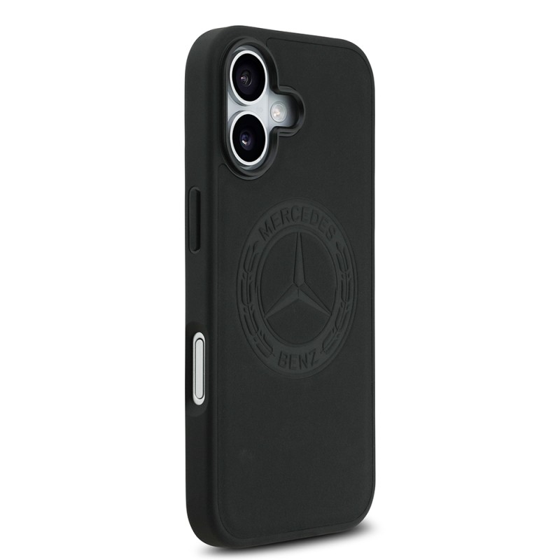 Apple iPhone 17 Case Mercedes Benz Original Licensed M-Safe Charging Feature Genuine Leather Nostalgic Star Design Cover - 6