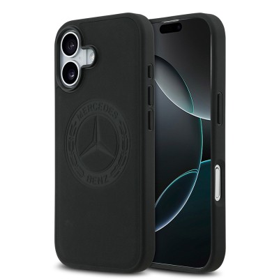 Apple iPhone 17 Case Mercedes Benz Original Licensed M-Safe Charging Feature Genuine Leather Nostalgic Star Design Cover - 2