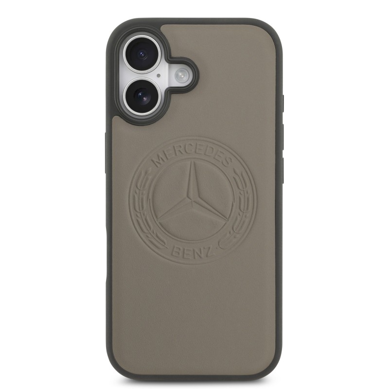 Apple iPhone 17 Case Mercedes Benz Original Licensed M-Safe Charging Feature Genuine Leather Nostalgic Star Design Cover - 12