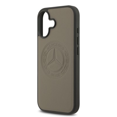 Apple iPhone 17 Case Mercedes Benz Original Licensed M-Safe Charging Feature Genuine Leather Nostalgic Star Design Cover - 15
