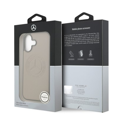 Apple iPhone 17 Case Mercedes Benz Original Licensed M-Safe Charging Feature Genuine Leather Nostalgic Star Design Cover - 17