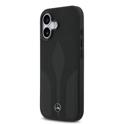 Apple iPhone 17 Case Mercedes Benz Original Licensed M-Safe Charging Feature Textured Patterned Leather Cover - 4