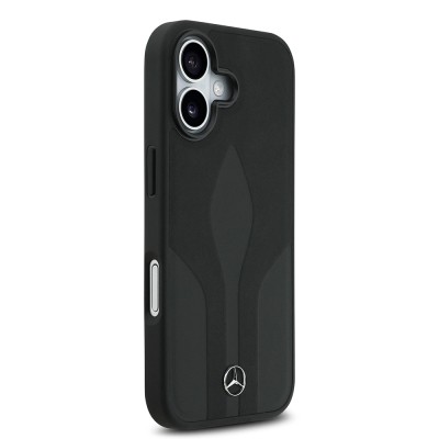 Apple iPhone 17 Case Mercedes Benz Original Licensed M-Safe Charging Feature Textured Patterned Leather Cover - 6
