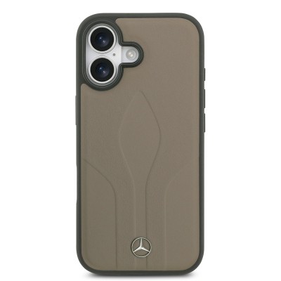 Apple iPhone 17 Case Mercedes Benz Original Licensed M-Safe Charging Feature Textured Patterned Leather Cover - 12