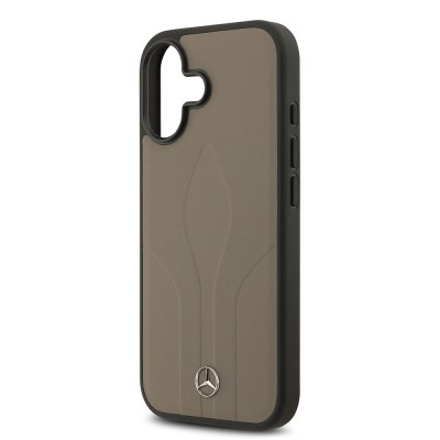Apple iPhone 17 Case Mercedes Benz Original Licensed M-Safe Charging Feature Textured Patterned Leather Cover - 15