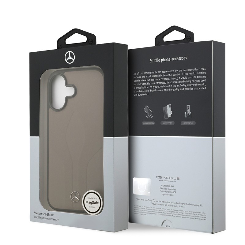 Apple iPhone 17 Case Mercedes Benz Original Licensed M-Safe Charging Feature Textured Patterned Leather Cover - 17