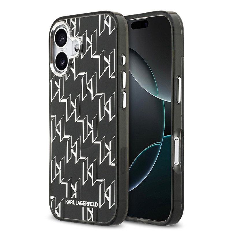 Apple iPhone 17 Case Original Licensed M-Safe Charging Feature Karl Lagerfeld IML Printed Monogram Design Cover - 2