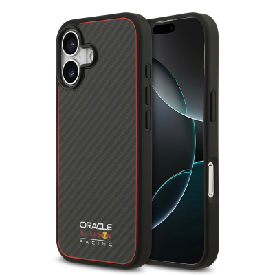 Apple iPhone 17 Case Redbull Original Licensed M-safe Charging Carbon Fiber Shining Logo Cover - Redbull