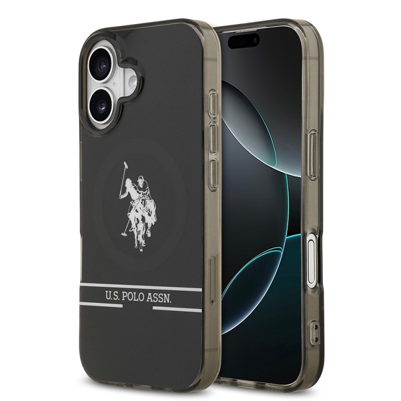 Apple iPhone 17 Case U.S. Polo Assn. Original Licensed M-Safe Charging Feature IML Double Horse Stripe Logo Cover - 1