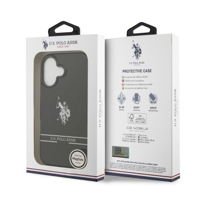 Apple iPhone 17 Case U.S. Polo Assn. Original Licensed M-Safe Charging Feature IML Double Horse Stripe Logo Cover - 9