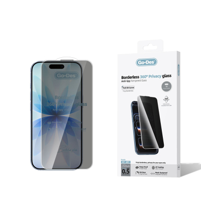 Apple iPhone 17 Go Des AF Borderless Privacy Temperli Cam Ekran Koruyucu - Go Des