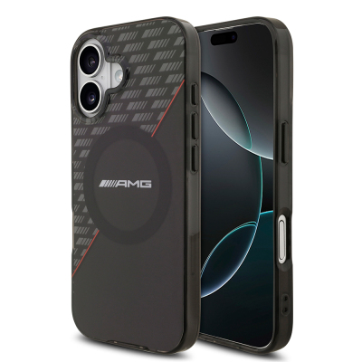 Apple iPhone 17 Kılıf AMG Orjinal Lisanslı M-safe Şarj Özellikli Çift Katmanlı Kırmızı Çapraz Çizgili Kapak - AMG