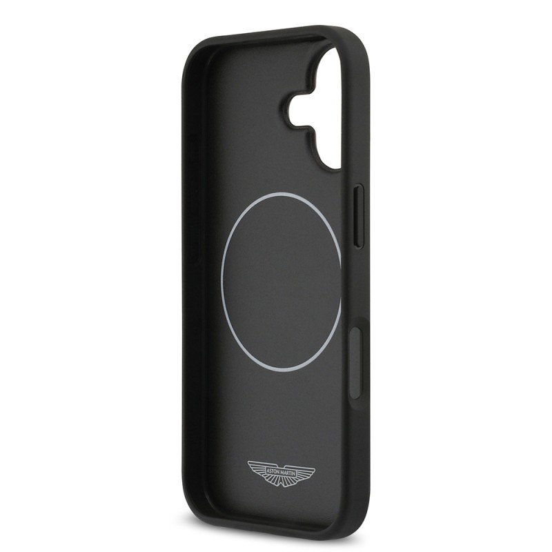 Apple iPhone 17 Kılıf Aston Martin Orjinal Lisanslı M-safe Şarj Özellikli Karbon Fiber Kapak - 8