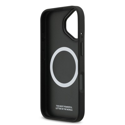 Apple iPhone 17 Kılıf BMW Orjinal Lisanslı M-safe Şarj Özellikli Deri Arka Yüzey Metal Logolu Delikli Şerit Tasarımlı Kapak - 24