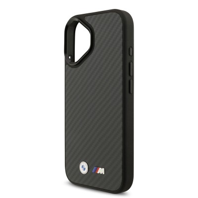 Apple iPhone 17 Kılıf BMW Orjinal Lisanslı M-safe Şarj Özellikli Karbon Fiber Metal Logolu Kapak - 7