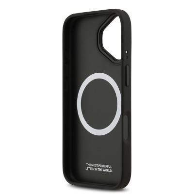 Apple iPhone 17 Kılıf BMW Orjinal Lisanslı M-safe Şarj Özellikli M Logolu Üç Şeritli Delikli Deri Kapak - 9
