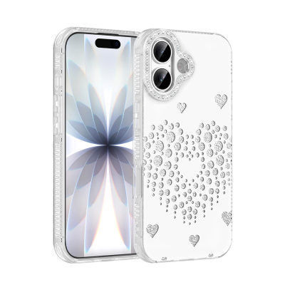Apple iPhone 17 Kılıf Damla Taşlı Zore Rivas Sert PC Kapak - Zore