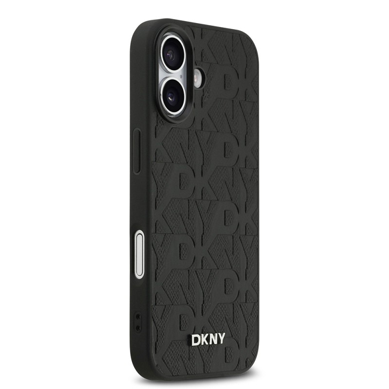 Apple iPhone 17 Kılıf DKNY Orjinal Lisanslı M-safe Şarj Özellikli 3D Yazılı Grid Pattern Kapak - 5