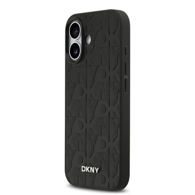 Apple iPhone 17 Kılıf DKNY Orjinal Lisanslı M-safe Şarj Özellikli 3D Yazılı Izgara Desenli Kapak - 3
