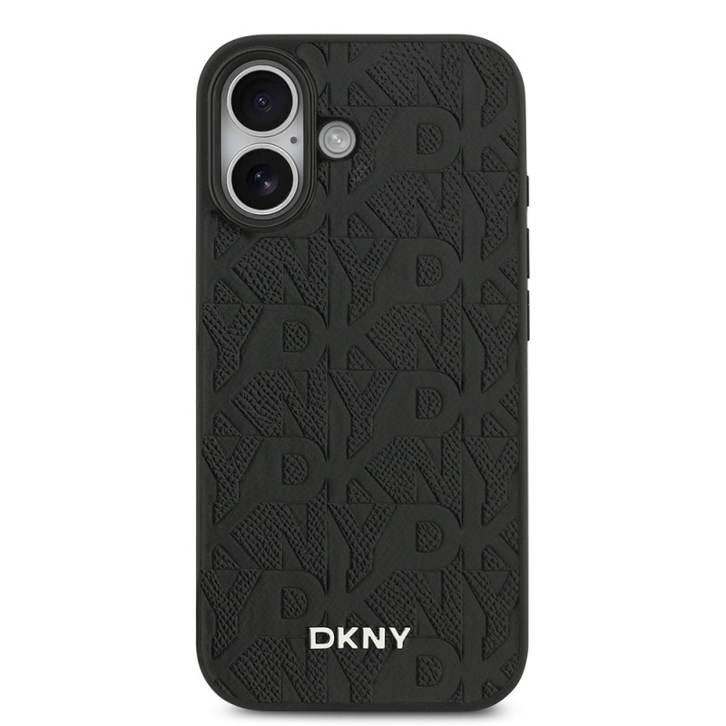 Apple iPhone 17 Kılıf DKNY Orjinal Lisanslı M-safe Şarj Özellikli 3D Yazılı Izgara Desenli Kapak - 4