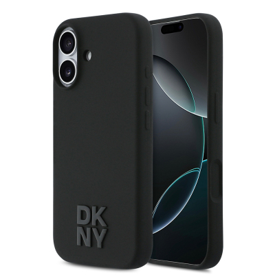 Apple iPhone 17 Kılıf DKNY Orjinal Lisanslı M-safe Şarj Özellikli Metal Logolu Silikon Kapak - DKNY