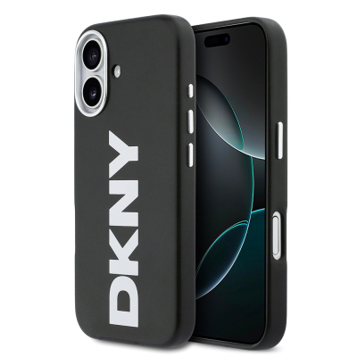 Apple iPhone 17 Kılıf DKNY Orjinal Lisanslı M-safe Şarj Özellikli PU Büyük Dikey Logolu Kapak - DKNY