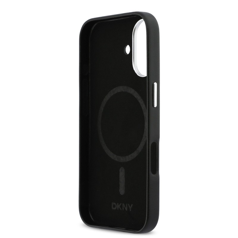 Apple iPhone 17 Kılıf DKNY Orjinal Lisanslı M-safe Şarj Özellikli PU Büyük Dikey Logolu Kapak - 8