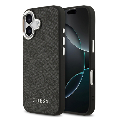 Apple iPhone 17 Kılıf Guess Orjinal Lisanslı M-safe Şarj Özellikli 4G Klasik Yazı Logolu Kapak - Guess