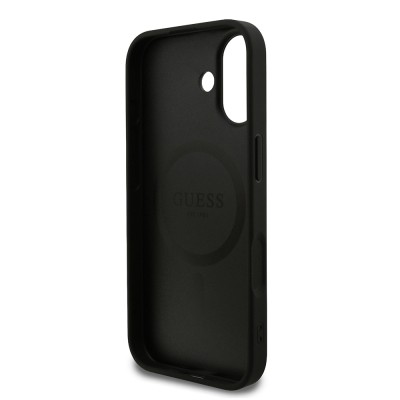 Apple iPhone 17 Kılıf Guess Orjinal Lisanslı M-safe Şarj Özellikli Yazı Logolu PU Deri Kapak - 6