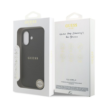 Apple iPhone 17 Kılıf Guess Orjinal Lisanslı M-safe Şarj Özellikli Yazı Logolu PU Deri Kapak - 9