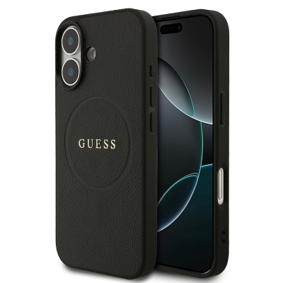 Apple iPhone 17 Kılıf Guess Orjinal Lisanslı M-safe Şarj Özellikli Yazı Logolu PU Deri Kapak - Guess