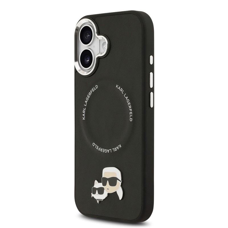 Apple iPhone 17 Kılıf Karl Lagerfeld Orjinal Lisanslı M-safe Şarj Özellikli Metal Kamera ve Buton Tasarımlı K&C PU Deri Kapak - 12
