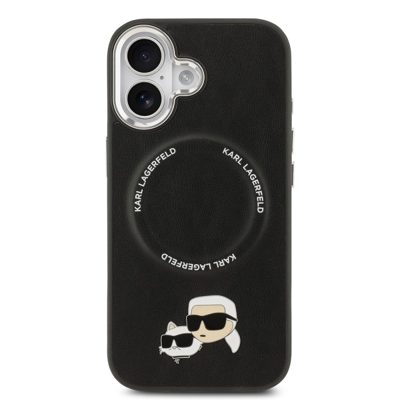 Apple iPhone 17 Kılıf Karl Lagerfeld Orjinal Lisanslı M-safe Şarj Özellikli Metal Kamera ve Buton Tasarımlı K&C PU Deri Kapak - 13