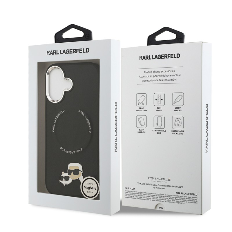 Apple iPhone 17 Kılıf Karl Lagerfeld Orjinal Lisanslı M-safe Şarj Özellikli Metal Kamera ve Buton Tasarımlı K&C PU Deri Kapak - 18