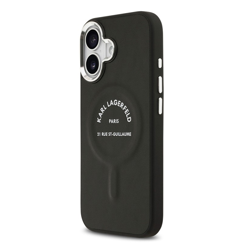 Apple iPhone 17 Kılıf Karl Lagerfeld Orjinal Lisanslı M-safe Şarj Özellikli Metal Kamera ve Buton Tasarımlı Paris RSG PU Deri Kapak - 3