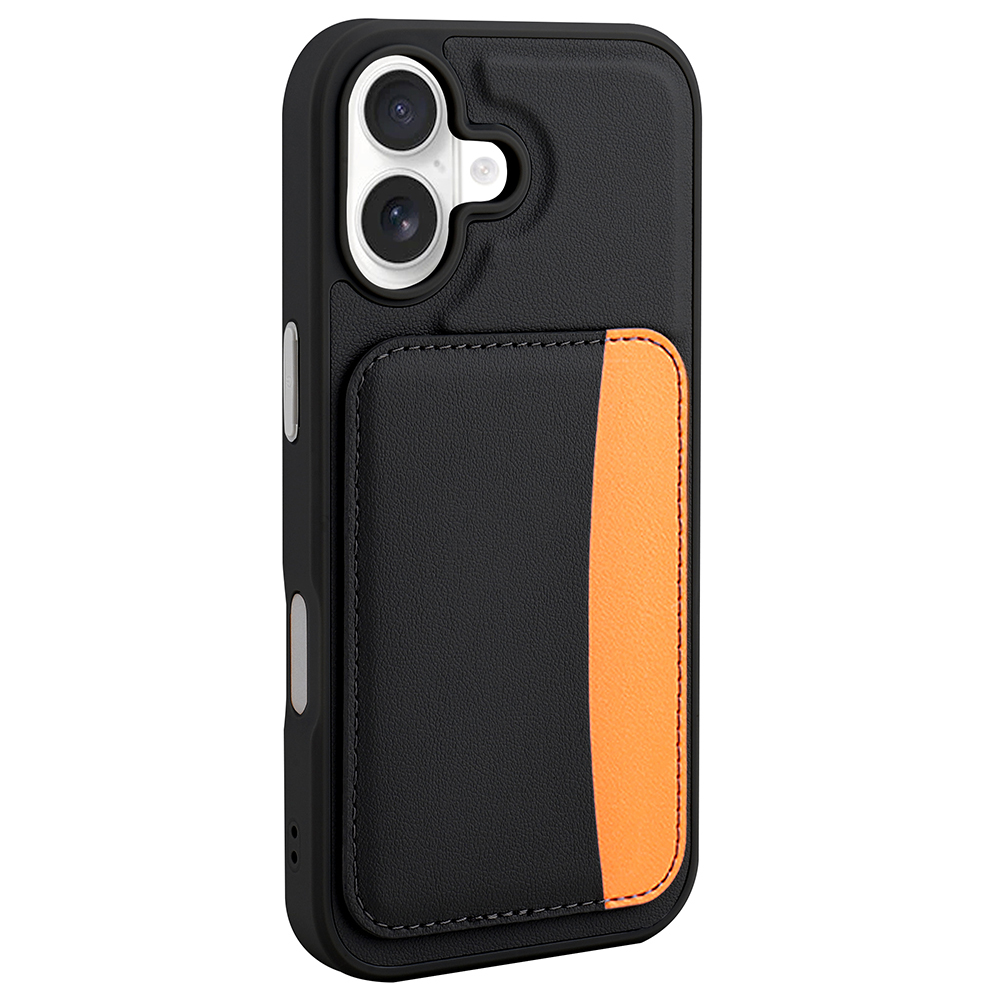 iPhone 17 Kılıf Kartlıklı Zore X-Kart Silikon Kapak - Siyah