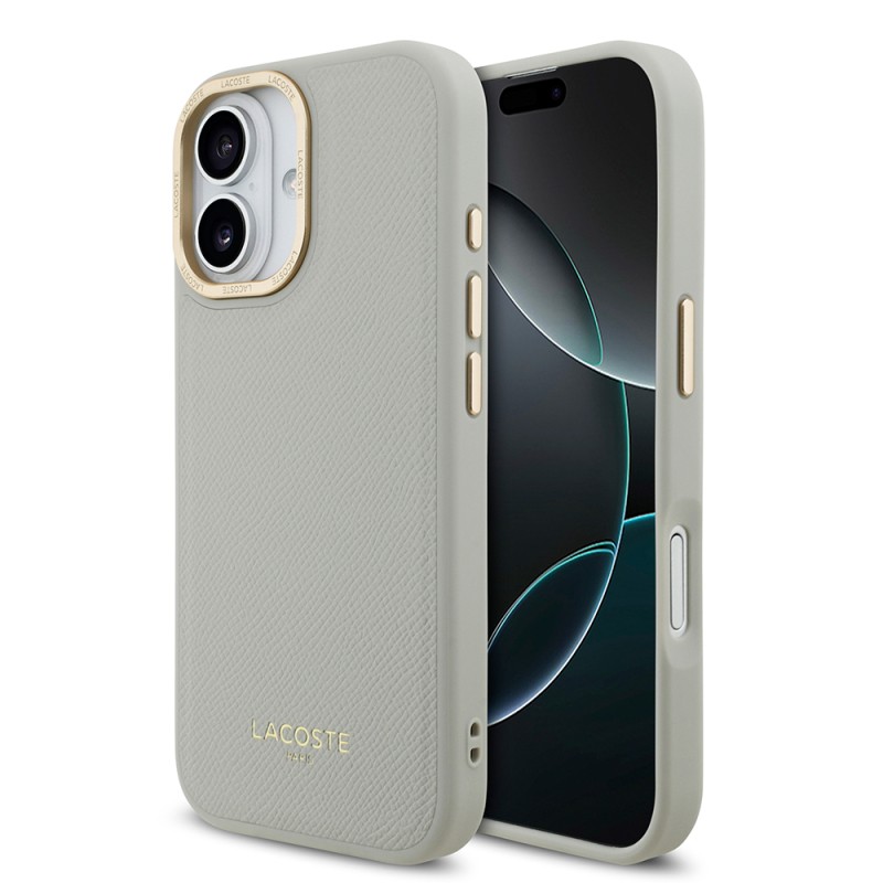 Apple iPhone 17 Kılıf Lacoste Orjinal Lisanslı M-safe Şarj Özellikli Champs Elysees PU Deri Tasarımlı Kapak - 3