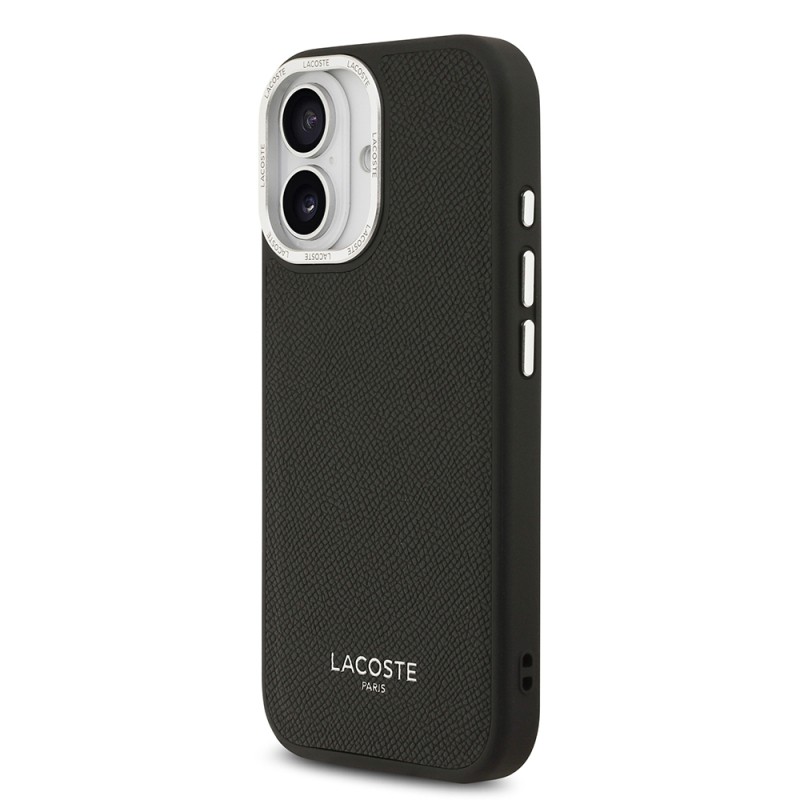 Apple iPhone 17 Kılıf Lacoste Orjinal Lisanslı M-safe Şarj Özellikli Champs Elysees PU Deri Tasarımlı Kapak - 6