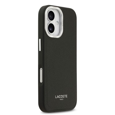 Apple iPhone 17 Kılıf Lacoste Orjinal Lisanslı M-safe Şarj Özellikli Champs Elysees PU Deri Tasarımlı Kapak - 12