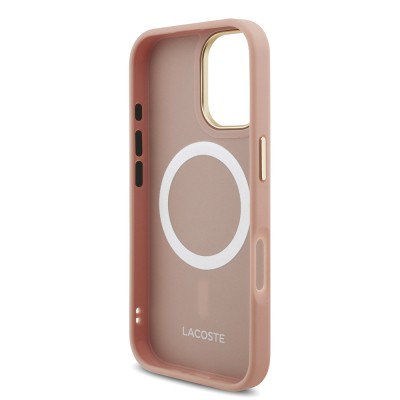 Apple iPhone 17 Kılıf Lacoste Orjinal Lisanslı M-safe Şarj Özellikli Champs Elysees PU Deri Tasarımlı Kapak - 20