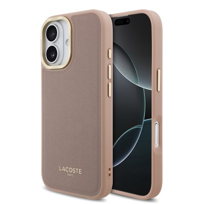 Apple iPhone 17 Kılıf Lacoste Orjinal Lisanslı M-safe Şarj Özellikli Champs Elysees PU Deri Tasarımlı Kapak - 2