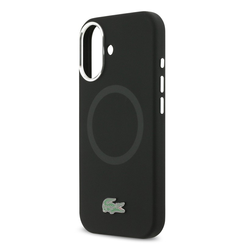 Apple iPhone 17 Kılıf Lacoste Orjinal Lisanslı M-safe Şarj Özellikli İkonik Logolu Metal Kamera Çerçeveli Silikon Kapak - 7