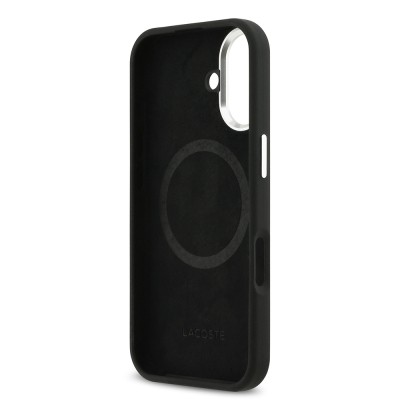 Apple iPhone 17 Kılıf Lacoste Orjinal Lisanslı M-safe Şarj Özellikli İkonik Logolu Metal Kamera Çerçeveli Silikon Kapak - 8