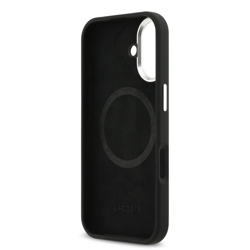 Apple iPhone 17 Kılıf Lacoste Orjinal Lisanslı M-safe Şarj Özellikli İkonik Logolu Metal Kamera Çerçeveli Silikon Kapak - 8
