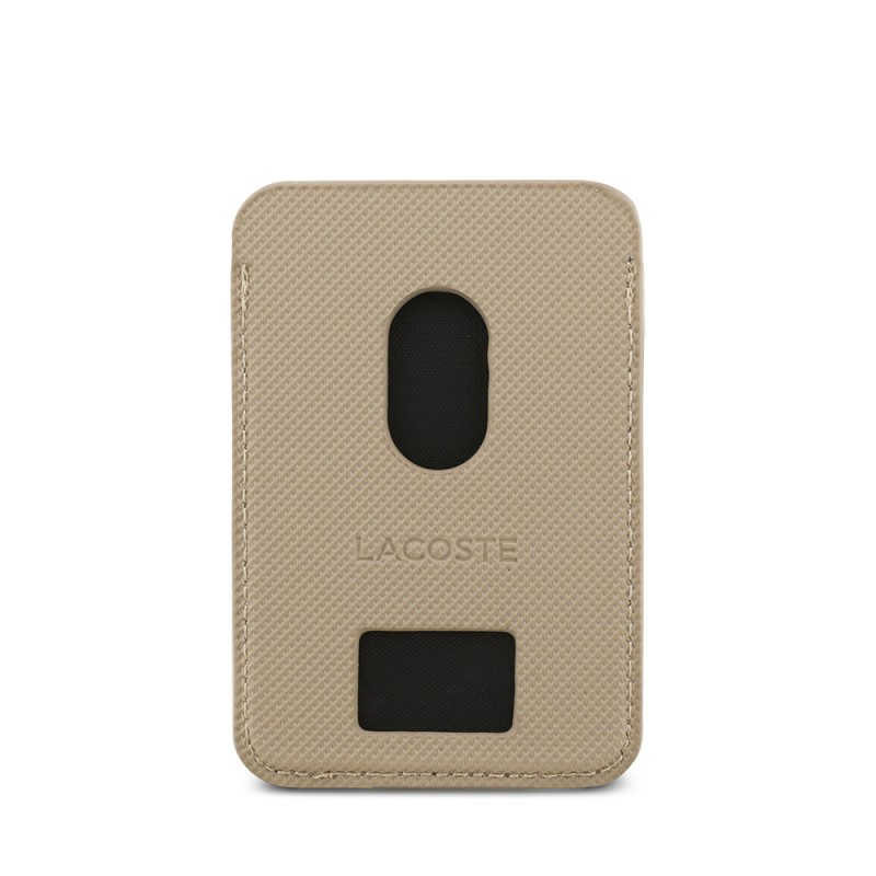 Apple iPhone 17 Kılıf Lacoste Orjinal Lisanslı M-safe Şarj Özellikli PU Pike Desenli Metal Logolu Kartlıklı Kapak - 13