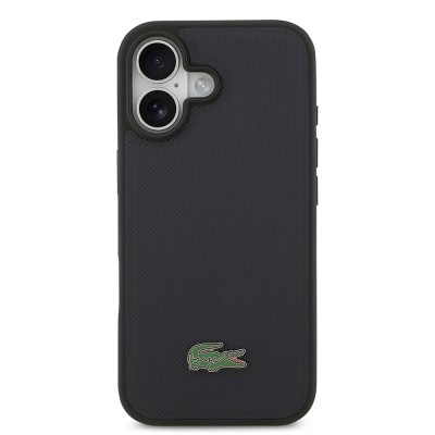Apple iPhone 17 Kılıf Lacoste Orjinal Lisanslı M-safe Şarj Özellikli PU Pike Desenli Metal Logolu Kartlıklı Kapak - 15