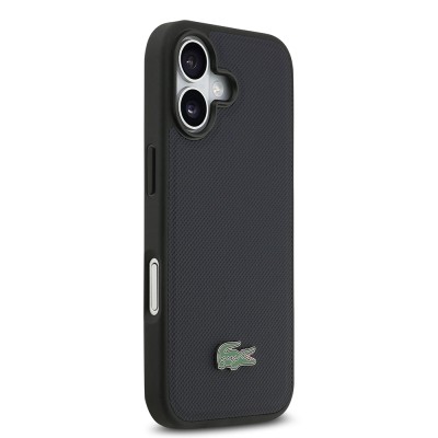Apple iPhone 17 Kılıf Lacoste Orjinal Lisanslı M-safe Şarj Özellikli PU Pike Desenli Metal Logolu Kartlıklı Kapak - 16
