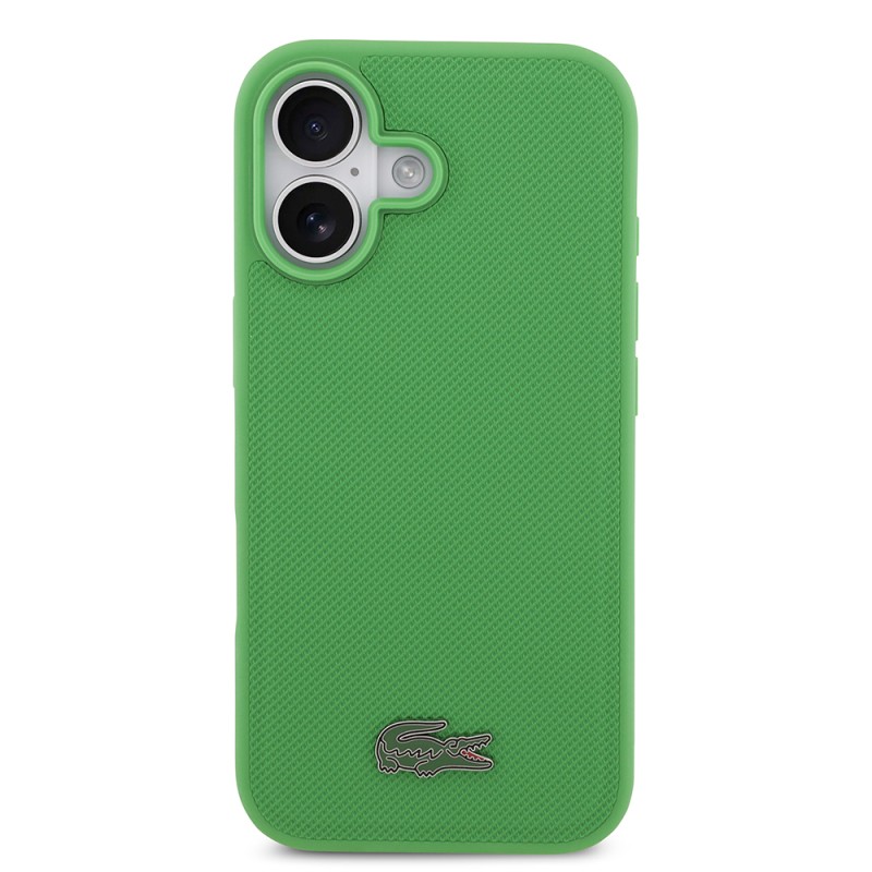 Apple iPhone 17 Kılıf Lacoste Orjinal Lisanslı M-safe Şarj Özellikli PU Pike Desenli Metal Logolu Kartlıklı Kapak - 24