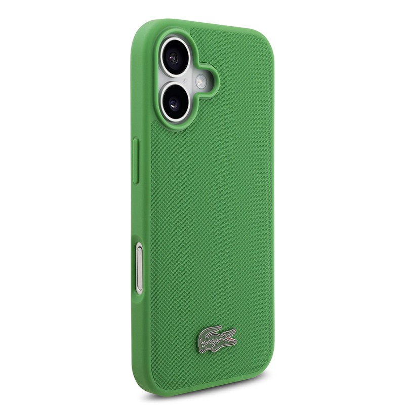 Apple iPhone 17 Kılıf Lacoste Orjinal Lisanslı M-safe Şarj Özellikli PU Pike Desenli Metal Logolu Kartlıklı Kapak - 25