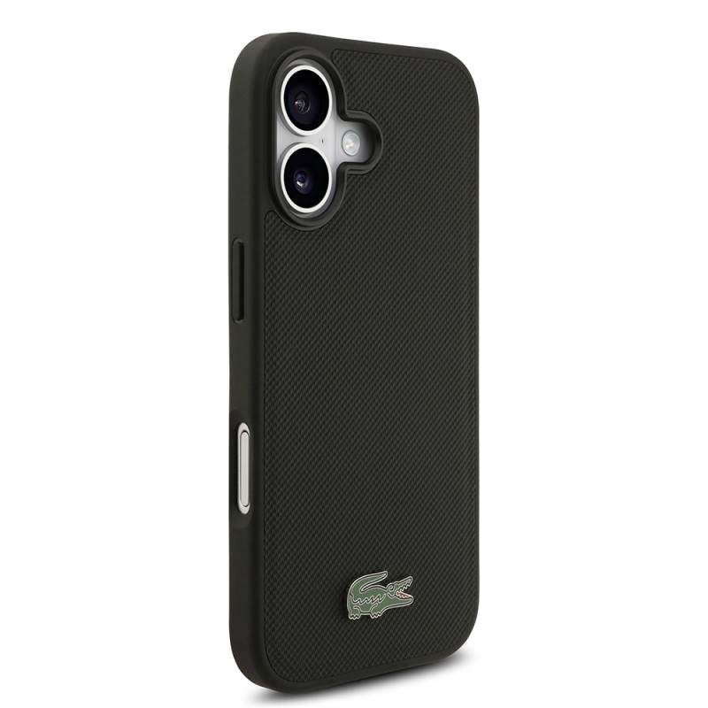 Apple iPhone 17 Kılıf Lacoste Orjinal Lisanslı M-safe Şarj Özellikli PU Pike Desenli Metal Logolu Kartlıklı Kapak - 34
